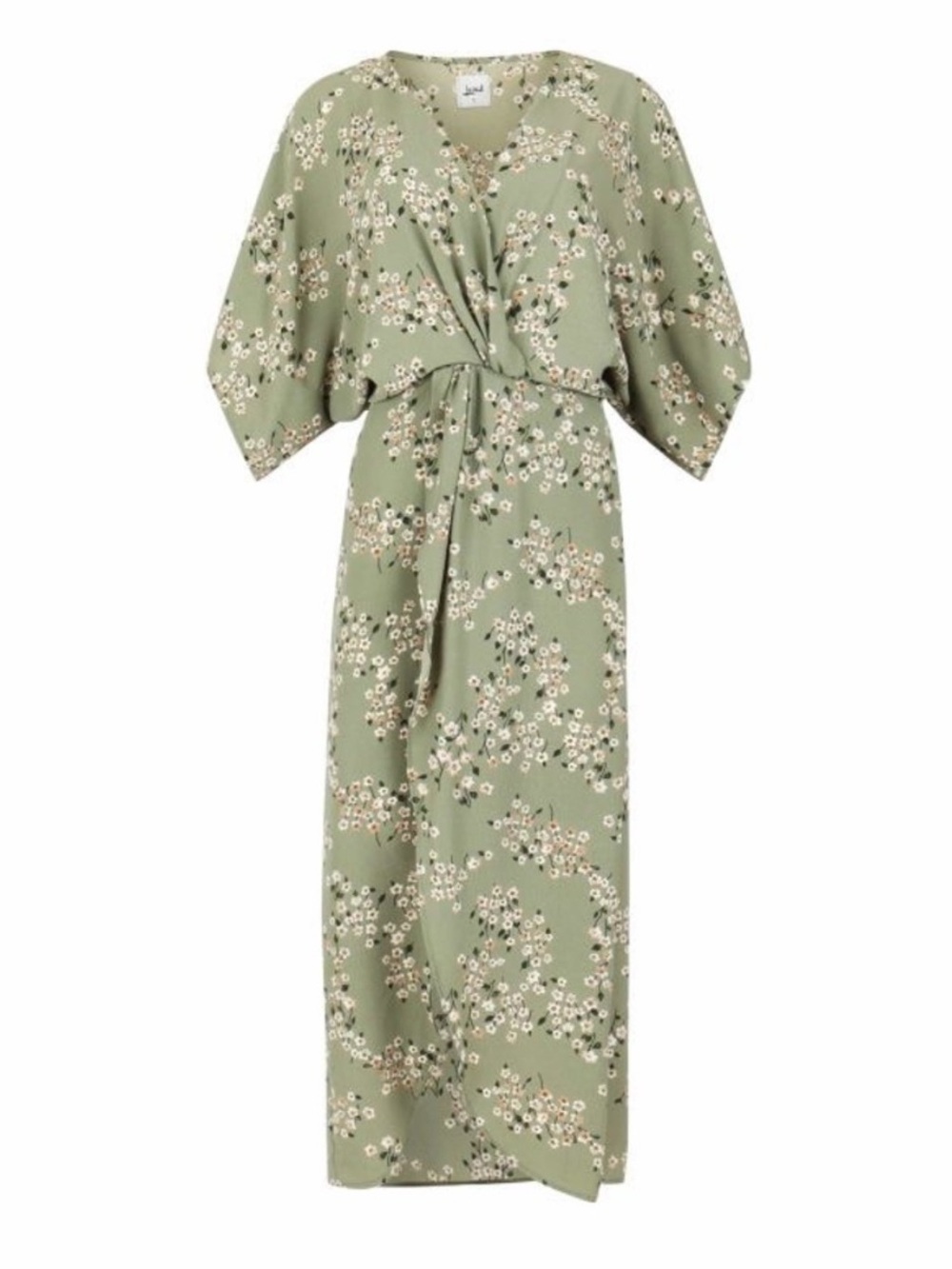 Lezat Floral Kimono maxi dress in Sage Green